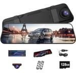 4K Dual Dash Cam for Cars, 9.66” Touchscreen Mirror Camera with WiFi, CarPlay, Suitable for All Models, Front 4K + Rear 1080P Recording, Night Vision, Parking Assist, 128G sd Card