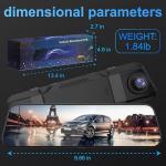 4K Dual Dash Cam for Cars, 9.66” Touchscreen Mirror Camera with WiFi, CarPlay, Suitable for All Models, Front 4K + Rear 1080P Recording, Night Vision, Parking Assist, 128G sd Card