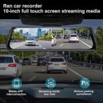 4K Dual Dash Cam for Cars, 9.66” Touchscreen Mirror Camera with WiFi, CarPlay, Suitable for All Models, Front 4K + Rear 1080P Recording, Night Vision, Parking Assist, 128G sd Card