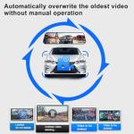 4K Dual Dash Cam for Cars, 9.66” Touchscreen Mirror Camera with WiFi, CarPlay, Suitable for All Models, Front 4K + Rear 1080P Recording, Night Vision, Parking Assist, 128G sd Card