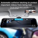 4K Dual Dash Cam for Cars, 9.66” Touchscreen Mirror Camera with WiFi, CarPlay, Suitable for All Models, Front 4K + Rear 1080P Recording, Night Vision, Parking Assist, 128G sd Card