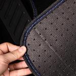 CAR PASS Rainbow Waterproof Universal Fit Faux Leather Car Carpet- Anti-Slip Nibbed Backing Floor Mats for SUV, Vans, Sedans, Trucks, Automotive Set of 4pcs (Black with Blue)