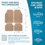 BDK Heavy Duty 4pc Front & Rear Rubber Floor Mats for Car SUV Van & Truck-All Weather Protection Universal Fit