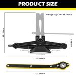 Scissor Jack for Car with Ratchet Wrench,1.5T (3307lbs) Capacity Scissor Car Jack Kit for Lifting Light Vehicles,Heavy Duty Vehicle Accessories Tire Jacks Lifting Range of 3.94-13.19"