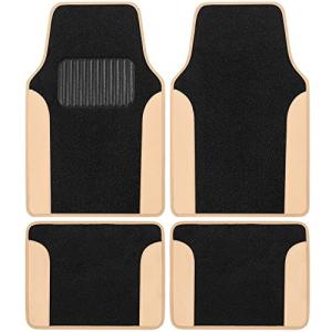 Beige 4-Piece Carpet Vinyl Car Mats