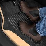 Beige 4-Piece Carpet Vinyl Car Mats