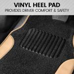 Beige 4-Piece Carpet Vinyl Car Mats