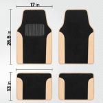 Beige 4-Piece Carpet Vinyl Car Mats