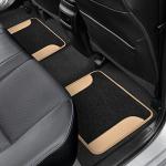 Beige 4-Piece Carpet Vinyl Car Mats