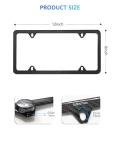 Carbon Fiber License Plate Frame - Handcrafted Premium Stainless Steel with Real Carbon Wrap, Universal 4-Hole Slim Black Car Tag Holder Includes Screws & Caps