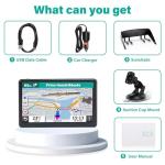 GPS Navigator for Car Truck RV, 7 Inch Touch Screen GPS for Car with 2025 Maps Free Lifetime Updates, Voice Turn-by-Turn Guidance, Speed Limit & Red Light Camera Alerts, Custom Truck Routing (Blue)