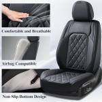 Coverado Car Seat Covers, Front Seat Cover, 2 Pack Waterproof Seat Covers for Cars, Luxury Faux Leather Car Seat Cushions, Car Seats Protectors, Black Car Seat Covers Universal Fit for Most Vehicles