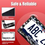 American Flag Eagle Mountains License Plate Frame Funny License Plate Holder Stainless Steel Accessories Cars Decor with 2 Holes Screws Fits Standard Us Ca Vehicles License Plate Frames 12.2 X 6 Inch