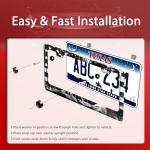 American Flag Eagle Mountains License Plate Frame Funny License Plate Holder Stainless Steel Accessories Cars Decor with 2 Holes Screws Fits Standard Us Ca Vehicles License Plate Frames 12.2 X 6 Inch