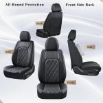 Coverado Car Seat Covers, Front Seat Cover, 2 Pack Waterproof Seat Covers for Cars, Luxury Faux Leather Car Seat Cushions, Car Seats Protectors, Black Car Seat Covers Universal Fit for Most Vehicles
