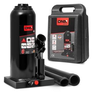 DNA MOTORING 6 tons / 13228 lbs Lifting Automotive Welded Hydraulic Bottle Jack for Repair Vehicle, Pickup, Truck, w/Manual Handle, Black, TOOLS-00357