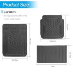 Mandark Car Floor Mats Full Set, 5PCS Deep Dish All Weather Waterproof Heavy Duty Vehicle Pad, Automotive Interior Protection Flooring Liner Accessories, Universal for SUV Sedan Truck (Black)
