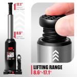 DNA MOTORING 6 tons / 13228 lbs Lifting Automotive Welded Hydraulic Bottle Jack for Repair Vehicle, Pickup, Truck, w/Manual Handle, Black, TOOLS-00357