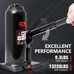 DNA MOTORING 6 tons / 13228 lbs Lifting Automotive Welded Hydraulic Bottle Jack for Repair Vehicle, Pickup, Truck, w/Manual Handle, Black, TOOLS-00357