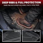 LASFIT Floor Mats for Honda Civic Hybrid Sedan 2025 2026 & Hybrid Hatchback 2025 2026, All Weather TPE Custom Fit Car Floor Liner, 1st & 2nd Row, Black