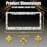 Vintage Floral License Plate Frame Folk Flowers License Plate Stainless Steel Colorful Accessories Cars Decor 12.3 X 6.3 Inch with Holes and Screws Fits Standard Us Canada Vehicles