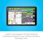 Garmin dēzl™ OTR820, Large High-Res 8” GPS Truck Navigator, Custom Routing, Satellite Imagery, Wind Speed, Community-Shared Loading Docks, Entrances and Parking, Dual-Orientation Display