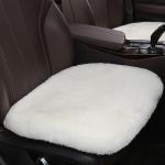 OGLAND Fluffy Genuine Australia Sheepskin Car Seat Cover for Auto Interior Accessories with Soft Fuzzy Wool Eco-Friendly Natural Fur Non-Slip (White, Front 20 * 20inchs)