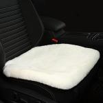 OGLAND Fluffy Genuine Australia Sheepskin Car Seat Cover for Auto Interior Accessories with Soft Fuzzy Wool Eco-Friendly Natural Fur Non-Slip (White, Front 20 * 20inchs)