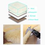 OGLAND Fluffy Genuine Australia Sheepskin Car Seat Cover for Auto Interior Accessories with Soft Fuzzy Wool Eco-Friendly Natural Fur Non-Slip (White, Front 20 * 20inchs)