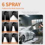 Cordless Pressure Washer, 1800PSI Portable Power Washer Battery Operate with 6-in-1 Nozzle, Foam Cannon, 65FT High-Elastic Hose, Lightweight Handheld Power Washer for Car, Patios, Outdoor Cleaning