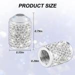 Alpmosn Car Wheel Tire Valve Caps, 4 PCS Bling Tire Valve Caps, Crystal Tire Caps Shinny Rhinestone for Women, Universal Car Dustproof Tire Valve Caps for Cars, Trucks, SUV and Motorcycles (White)