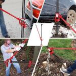 Garvee 48" Farm Jack - Heavy Duty 6600LB (3 Ton) Capacity Off-Road High Lift Ratcheting Utility Jack for Trucks, Jeeps, Tractors, SUVs, All-Terrain Bumper Lift, Red