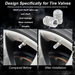 Alpmosn Car Wheel Tire Valve Caps, 4 PCS Bling Tire Valve Caps, Crystal Tire Caps Shinny Rhinestone for Women, Universal Car Dustproof Tire Valve Caps for Cars, Trucks, SUV and Motorcycles (White)