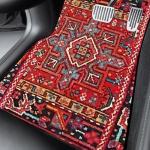 EOHMAK Car Floor Mats Non-Slip Automotive Floor Mats All-Weather Front Rear Car Floor Foot Mat Sets of 4 Pieces Foot Mats Rugs Carpet for Car Trucks SUV Sedans (Red)