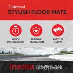 Motor Trend Houndstooth Design Rubber Car Floor Mats for Autos SUV Truck & Van - All-Weather Waterproof Protection Front & Rear Liners, Trim to Fit Most Vehicles