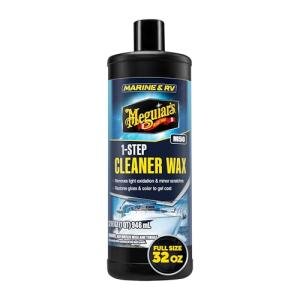 Meguiar's M5032 Marine/RV One Step Cleaner Wax, Easy-to-Use Marine Wax for Boats and RVs That Removes Light Defects, Restores Color Brilliance, and Protects the Surface, 32 Fl Oz