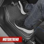 Motor Trend Houndstooth Design Rubber Car Floor Mats for Autos SUV Truck & Van - All-Weather Waterproof Protection Front & Rear Liners, Trim to Fit Most Vehicles