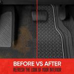 Motor Trend Houndstooth Design Rubber Car Floor Mats for Autos SUV Truck & Van - All-Weather Waterproof Protection Front & Rear Liners, Trim to Fit Most Vehicles