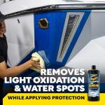 Meguiar's M5032 Marine/RV One Step Cleaner Wax, Easy-to-Use Marine Wax for Boats and RVs That Removes Light Defects, Restores Color Brilliance, and Protects the Surface, 32 Fl Oz