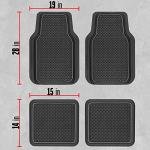 Motor Trend Houndstooth Design Rubber Car Floor Mats for Autos SUV Truck & Van - All-Weather Waterproof Protection Front & Rear Liners, Trim to Fit Most Vehicles