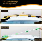 15° Curved Car Cleaning Brush with Telescopic Handle 43" Aluminum Alloy Long Rod Wash Mop For Washing Caravan Van Truck Boat RV Roof Soft Chenille Head Duster Clean Product Not Hurt Paint Scratch Free