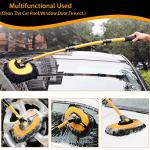 15° Curved Car Cleaning Brush with Telescopic Handle 43" Aluminum Alloy Long Rod Wash Mop For Washing Caravan Van Truck Boat RV Roof Soft Chenille Head Duster Clean Product Not Hurt Paint Scratch Free