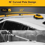 Ordenado 15°Curved Car Wash Brush with Long Handle, 43" Car Cleaning Brush with Extension Pole, Microfiber RV Wash Mop Scratch-Free, Exterior Washer Mop for Washing Roof Truck Camper SUV Caravan Boat