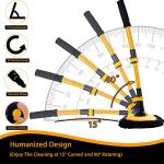 15° Curved Car Cleaning Brush with Telescopic Handle 43" Aluminum Alloy Long Rod Wash Mop For Washing Caravan Van Truck Boat RV Roof Soft Chenille Head Duster Clean Product Not Hurt Paint Scratch Free