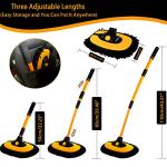 15° Curved Car Cleaning Brush with Telescopic Handle 43" Aluminum Alloy Long Rod Wash Mop For Washing Caravan Van Truck Boat RV Roof Soft Chenille Head Duster Clean Product Not Hurt Paint Scratch Free