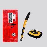 15° Curved Car Cleaning Brush with Telescopic Handle 43" Aluminum Alloy Long Rod Wash Mop For Washing Caravan Van Truck Boat RV Roof Soft Chenille Head Duster Clean Product Not Hurt Paint Scratch Free