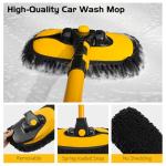 Ordenado 15°Curved Car Wash Brush with Long Handle, 43" Car Cleaning Brush with Extension Pole, Microfiber RV Wash Mop Scratch-Free, Exterior Washer Mop for Washing Roof Truck Camper SUV Caravan Boat