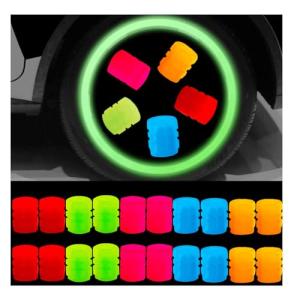 Tire air caps, Glowing tire Valve caps, Universal tire caps for Cars Trucks Motorcycles SUVs and Bikes Glow in The Dark Valve stem caps (5 Color-20PCS)