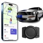 LIPCXSYM Car GPS Tracking Device for Vehicles Real Time GPS Tracker for Vehicles Mini Hidden Car Tracker with Magnetic Waterproof Case No Monthly Fee iOS Compatible Black