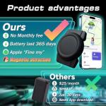 LIPCXSYM Car GPS Tracking Device for Vehicles Real Time GPS Tracker for Vehicles Mini Hidden Car Tracker with Magnetic Waterproof Case No Monthly Fee iOS Compatible Black